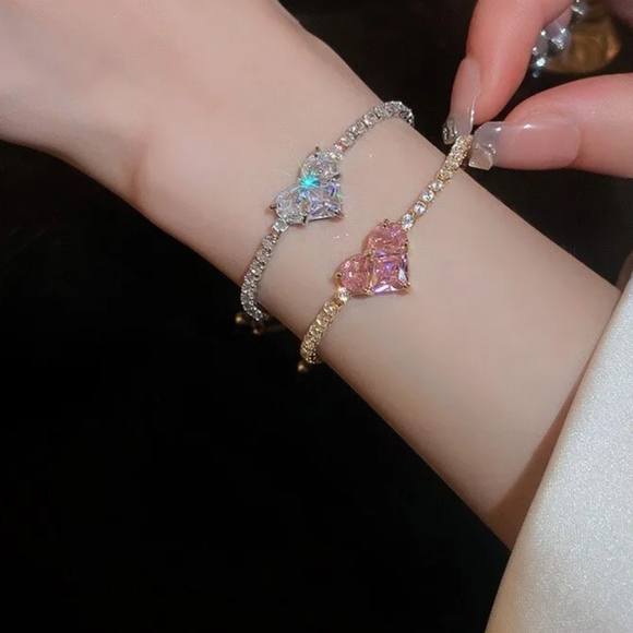 Zircon Rhinestone Pink Bracelet - Picture 1 of 5